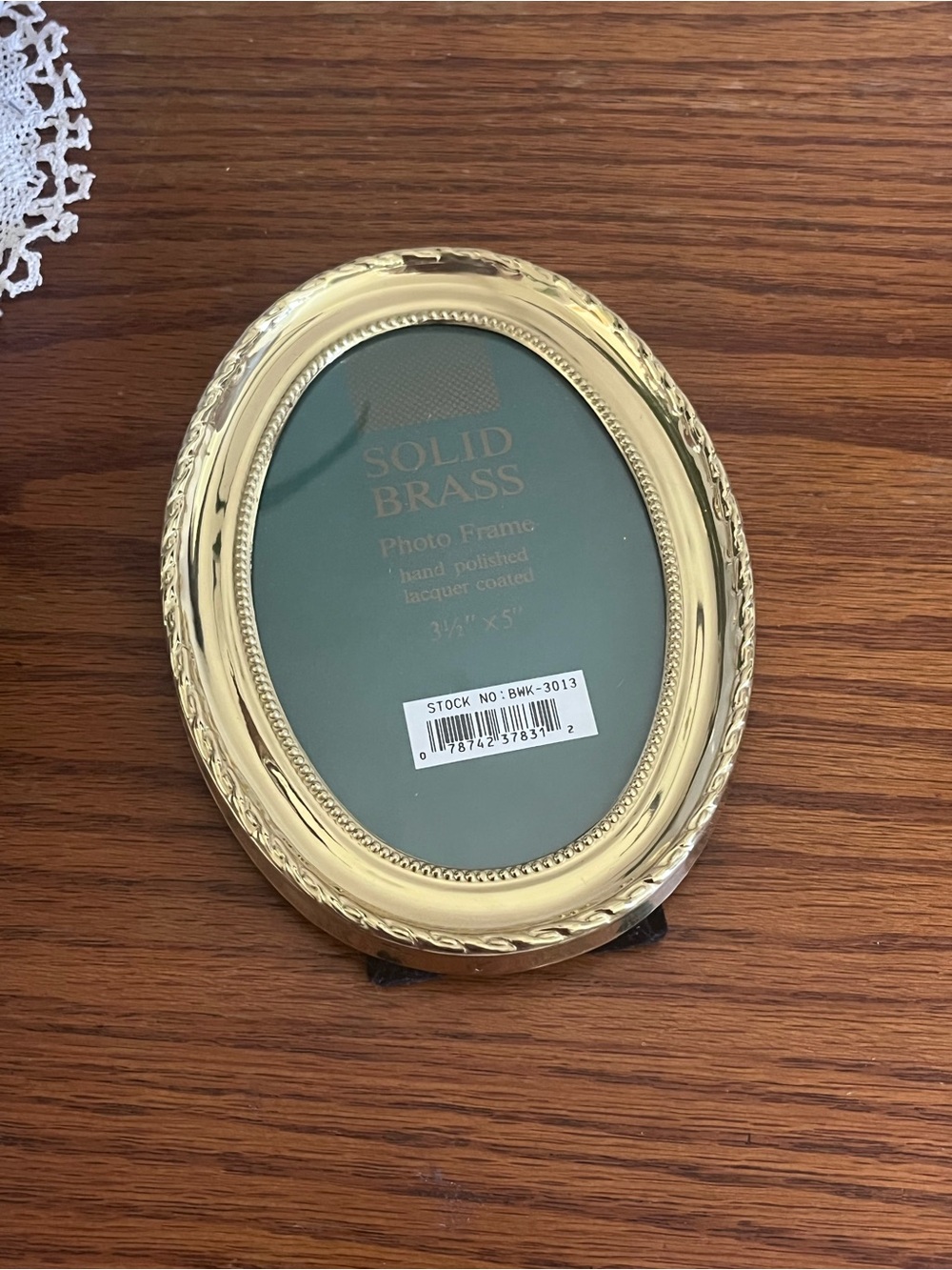 Solid Brass Oval Picture Frame - Gold Finish